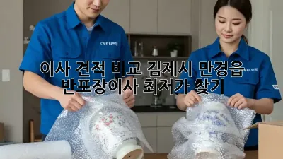 이사 견적 비교: 김제시 만경읍 반포장이사 최저가 찾기!